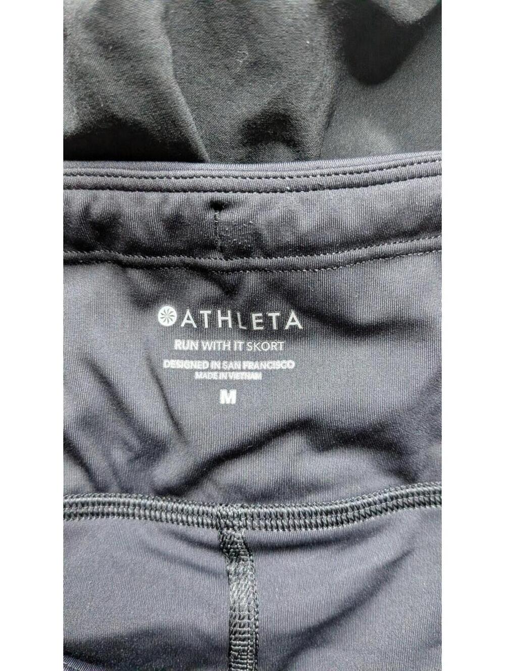 Athleta Run With It Skort Womens M Black Mesh Pockets Short Athletic Running - Picture 7 of 9